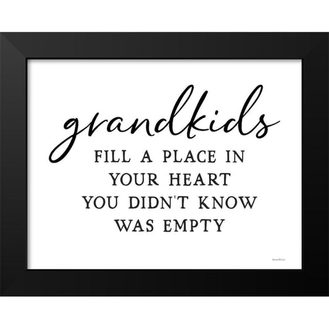 Grandkids Black Modern Wood Framed Art Print by Lettered And Lined