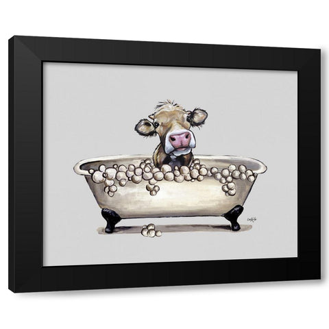 Farm Animal Bubble Bath I Black Modern Wood Framed Art Print with Double Matting by Keller, Lee