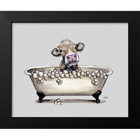 Farm Animal Bubble Bath I Black Modern Wood Framed Art Print by Keller, Lee