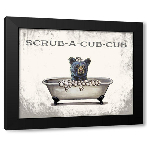 Scrub-a-Cub-Cub Black Modern Wood Framed Art Print with Double Matting by Keller, Lee