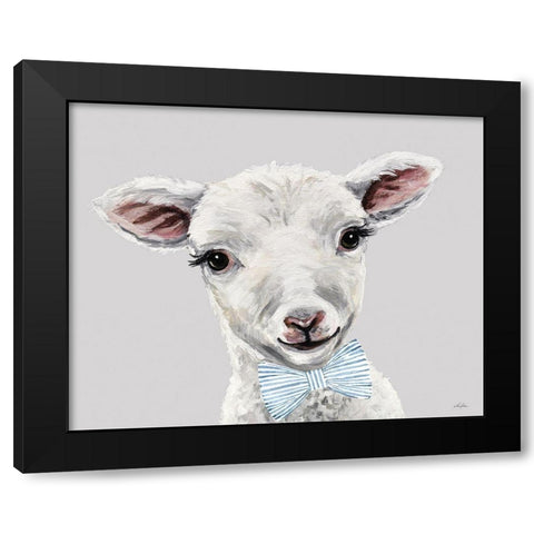 Baby Boy Sheep Black Modern Wood Framed Art Print by Keller, Lee