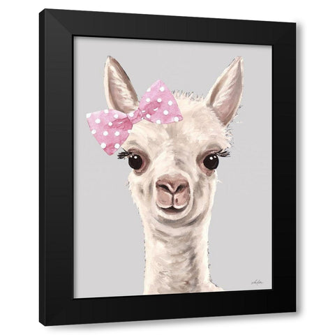 Baby Girl Alpaca Black Modern Wood Framed Art Print with Double Matting by Keller, Lee