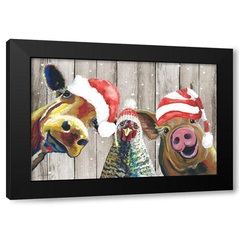 Barnyard Trio   Black Modern Wood Framed Art Print with Double Matting by Keller, Lee