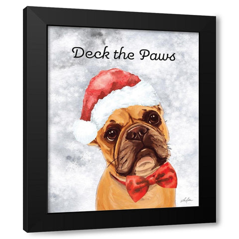 Deck the Paws Black Modern Wood Framed Art Print by Keller, Lee