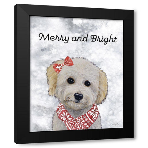 Merry and Bright Black Modern Wood Framed Art Print by Keller, Lee