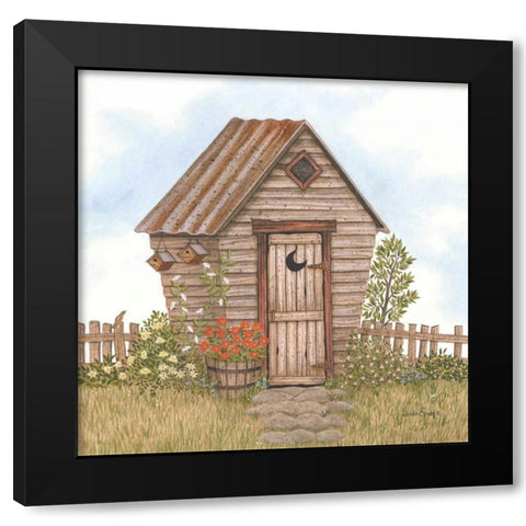 Garden Outhouses II Black Modern Wood Framed Art Print with Double Matting by Spivey, Linda