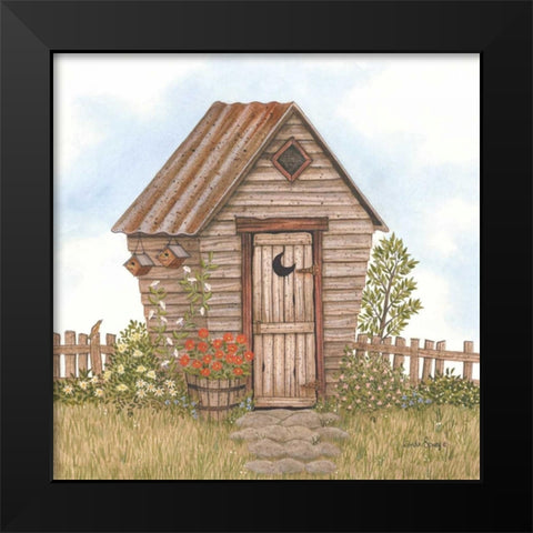 Garden Outhouses II Black Modern Wood Framed Art Print by Spivey, Linda