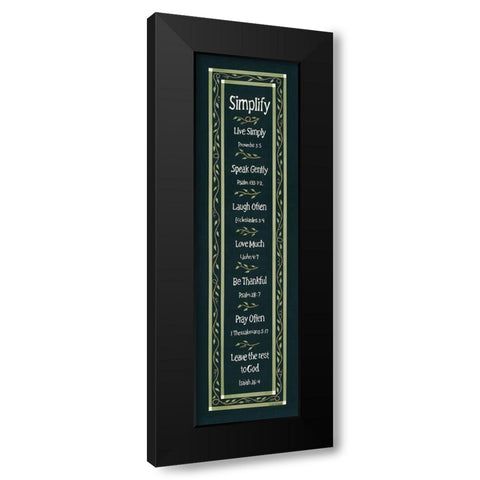 Simplify Black Modern Wood Framed Art Print with Double Matting by Spivey, Linda