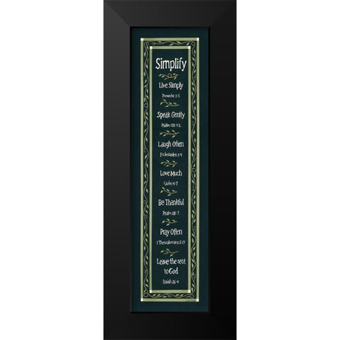 Simplify Black Modern Wood Framed Art Print by Spivey, Linda