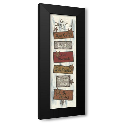 Bless Our Home Black Modern Wood Framed Art Print by Spivey, Linda