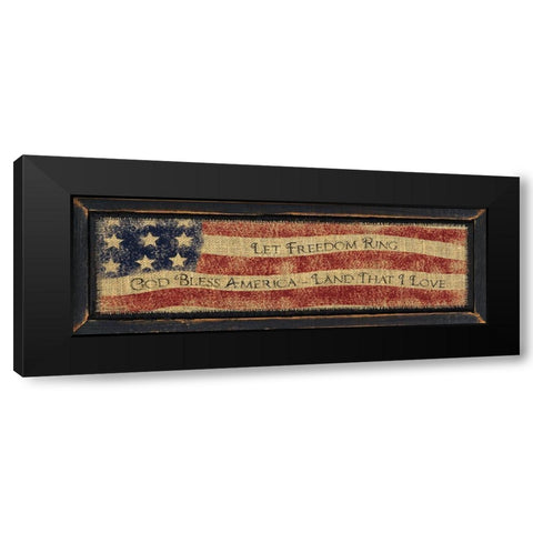 God Bless America Black Modern Wood Framed Art Print by Spivey, Linda