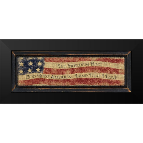 God Bless America Black Modern Wood Framed Art Print by Spivey, Linda