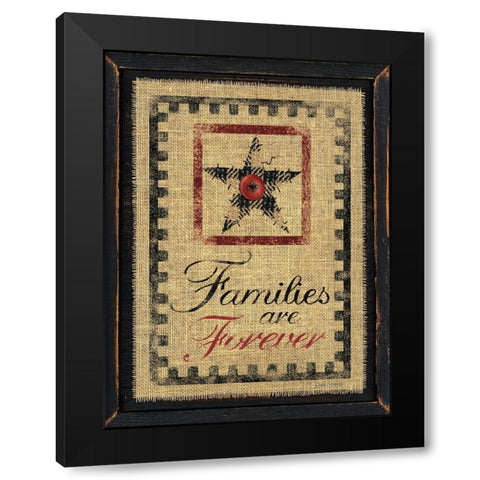 Families are Forever Black Modern Wood Framed Art Print with Double Matting by Spivey, Linda