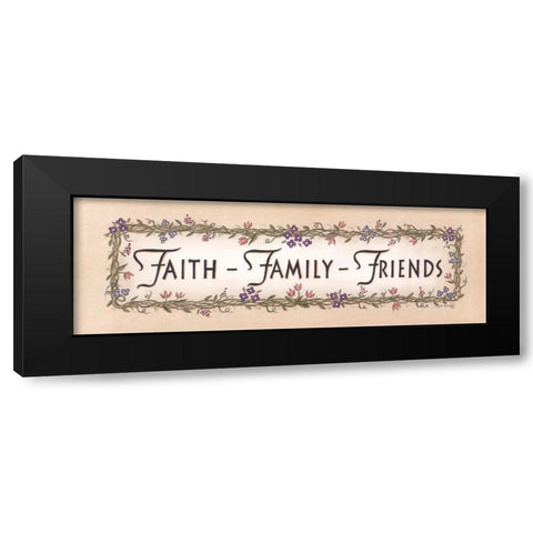 Faith-Family-Friends Black Modern Wood Framed Art Print by Spivey, Linda