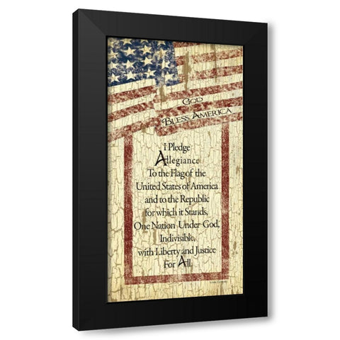Pledge of Allegiance Black Modern Wood Framed Art Print with Double Matting by Spivey, Linda