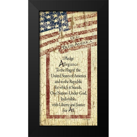 Pledge of Allegiance Black Modern Wood Framed Art Print by Spivey, Linda