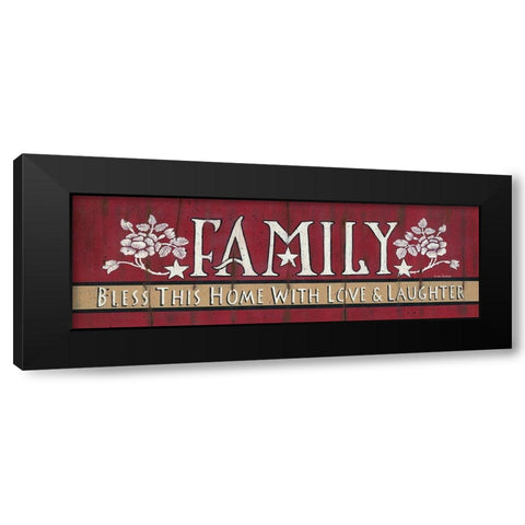 Family Blessing Black Modern Wood Framed Art Print with Double Matting by Spivey, Linda