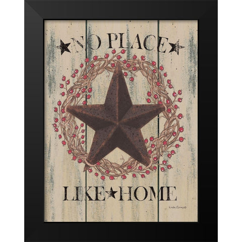 No Place Like Home Wreath Black Modern Wood Framed Art Print by Spivey, Linda