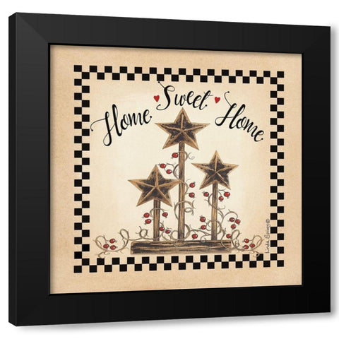 Home Sweet Home Black Modern Wood Framed Art Print with Double Matting by Spivey, Linda