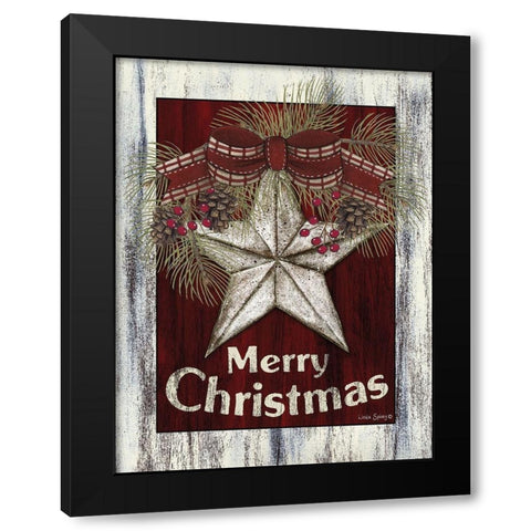 Christmas Barn Star Black Modern Wood Framed Art Print by Spivey, Linda