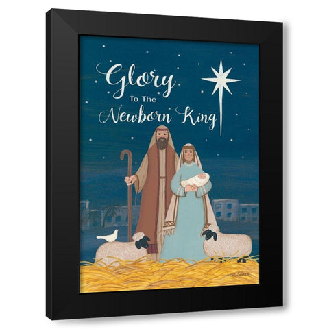 Glory to the King Black Modern Wood Framed Art Print by Spivey, Linda