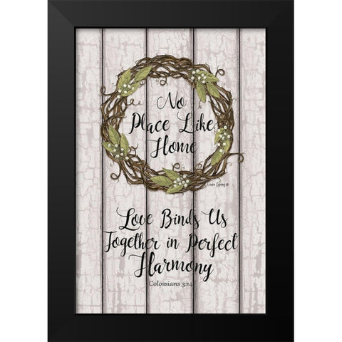 Leaf Wreath    Black Modern Wood Framed Art Print by Spivey, Linda