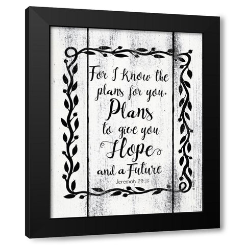 Plans to Give You Hope     Black Modern Wood Framed Art Print by Spivey, Linda