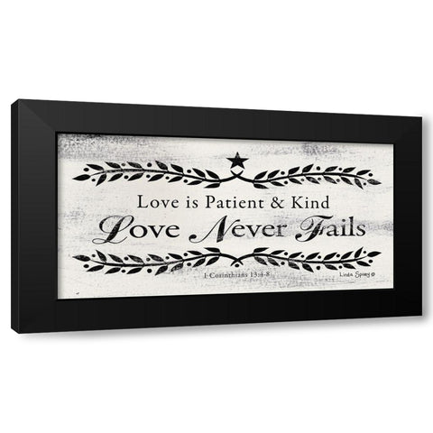 Love is Patient    Black Modern Wood Framed Art Print by Spivey, Linda