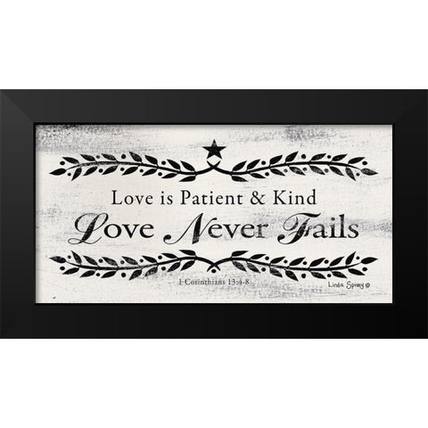 Love is Patient    Black Modern Wood Framed Art Print by Spivey, Linda