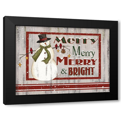 Farmhouse Merry Merry Black Modern Wood Framed Art Print by Spivey, Linda