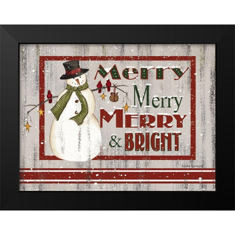 Farmhouse Merry Merry Black Modern Wood Framed Art Print by Spivey, Linda