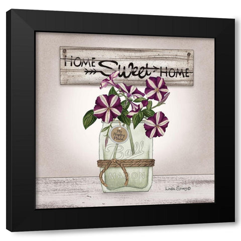 Petunias in Jar Black Modern Wood Framed Art Print with Double Matting by Spivey, Linda