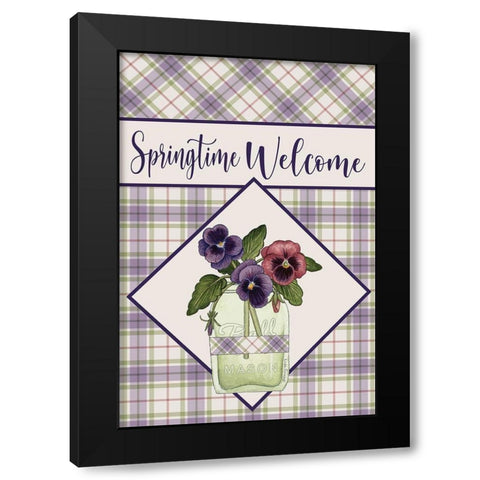 Springtime Welcome Black Modern Wood Framed Art Print with Double Matting by Spivey, Linda