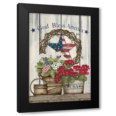 God Bless America Still Life Black Modern Wood Framed Art Print with Double Matting by Spivey, Linda