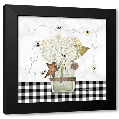 Bee Grateful Black Modern Wood Framed Art Print with Double Matting by Spivey, Linda