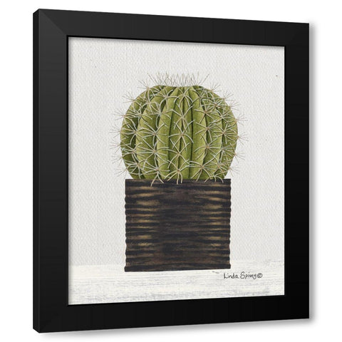 Potted Cactus Black Modern Wood Framed Art Print by Spivey, Linda