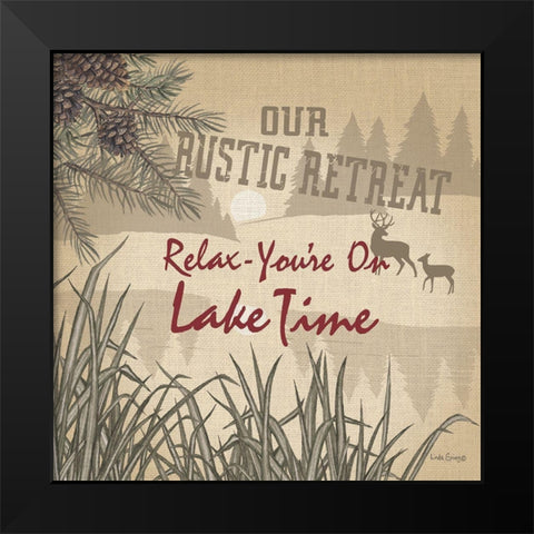 Relax - Youre on Lake Time Black Modern Wood Framed Art Print by Spivey, Linda