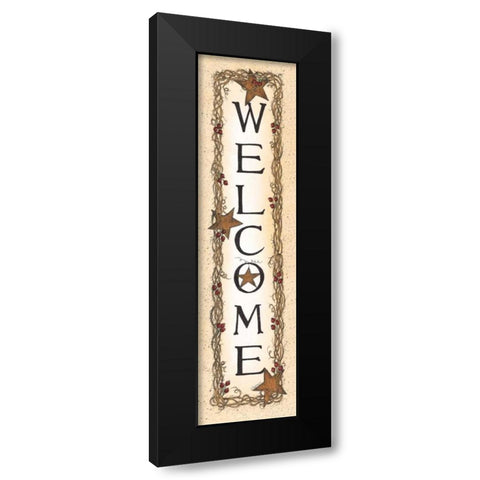 Viney Welcome Black Modern Wood Framed Art Print with Double Matting by Spivey, Linda