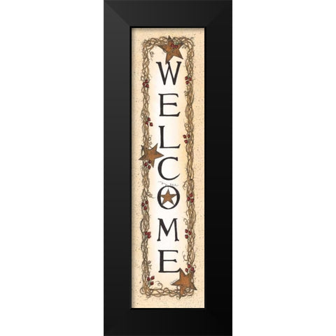 Viney Welcome Black Modern Wood Framed Art Print by Spivey, Linda