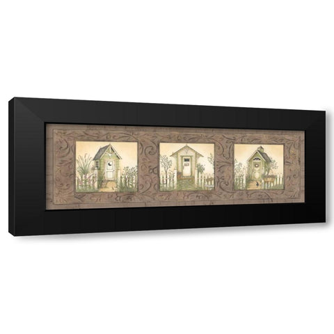 Outhouse Row Black Modern Wood Framed Art Print by Spivey, Linda