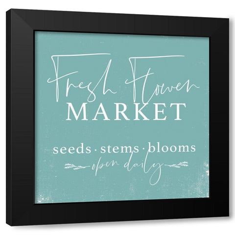 Fresh Flower Market      Black Modern Wood Framed Art Print by Lux + Me Designs