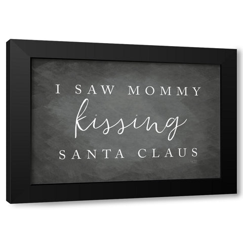 Kissing Santa Claus   Black Modern Wood Framed Art Print with Double Matting by Lux + Me Designs