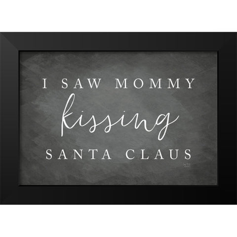 Kissing Santa Claus   Black Modern Wood Framed Art Print by Lux + Me Designs