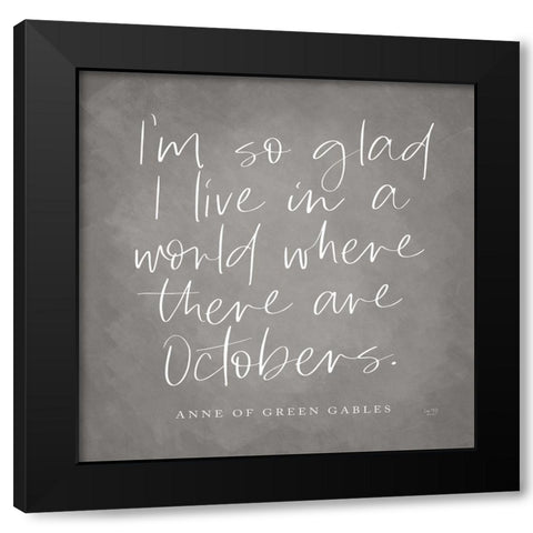 Octobers    Black Modern Wood Framed Art Print by Lux + Me Designs