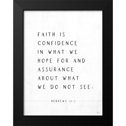 Faith is Confidence Black Modern Wood Framed Art Print by Lux + Me Designs