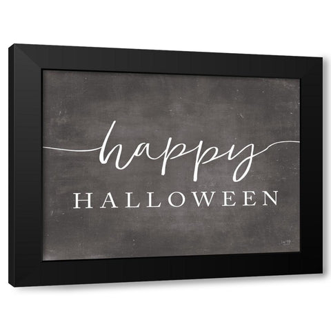 Happy Halloween Black Modern Wood Framed Art Print with Double Matting by Lux + Me Designs