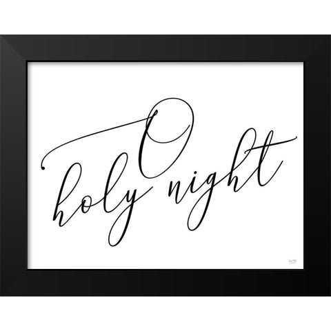 O Holy Night Black Modern Wood Framed Art Print by Lux + Me Designs