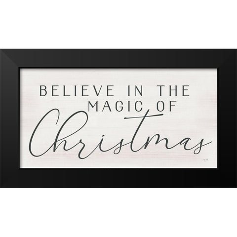 Believe in the Magic of Christmas Black Modern Wood Framed Art Print by Lux + Me Designs