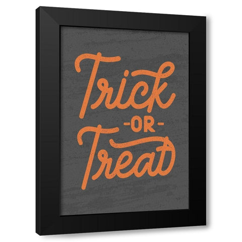Trick or Treat   Black Modern Wood Framed Art Print with Double Matting by Lux + Me Designs