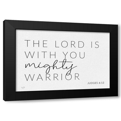Mighty Warrior Black Modern Wood Framed Art Print by Lux + Me Prints